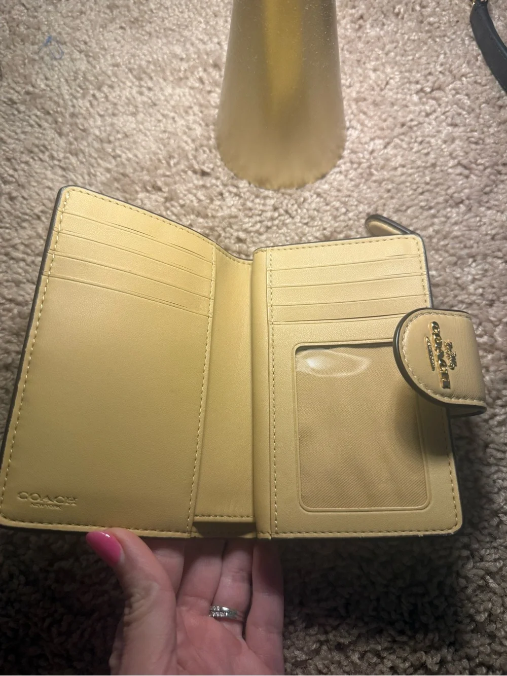Coach compact leather